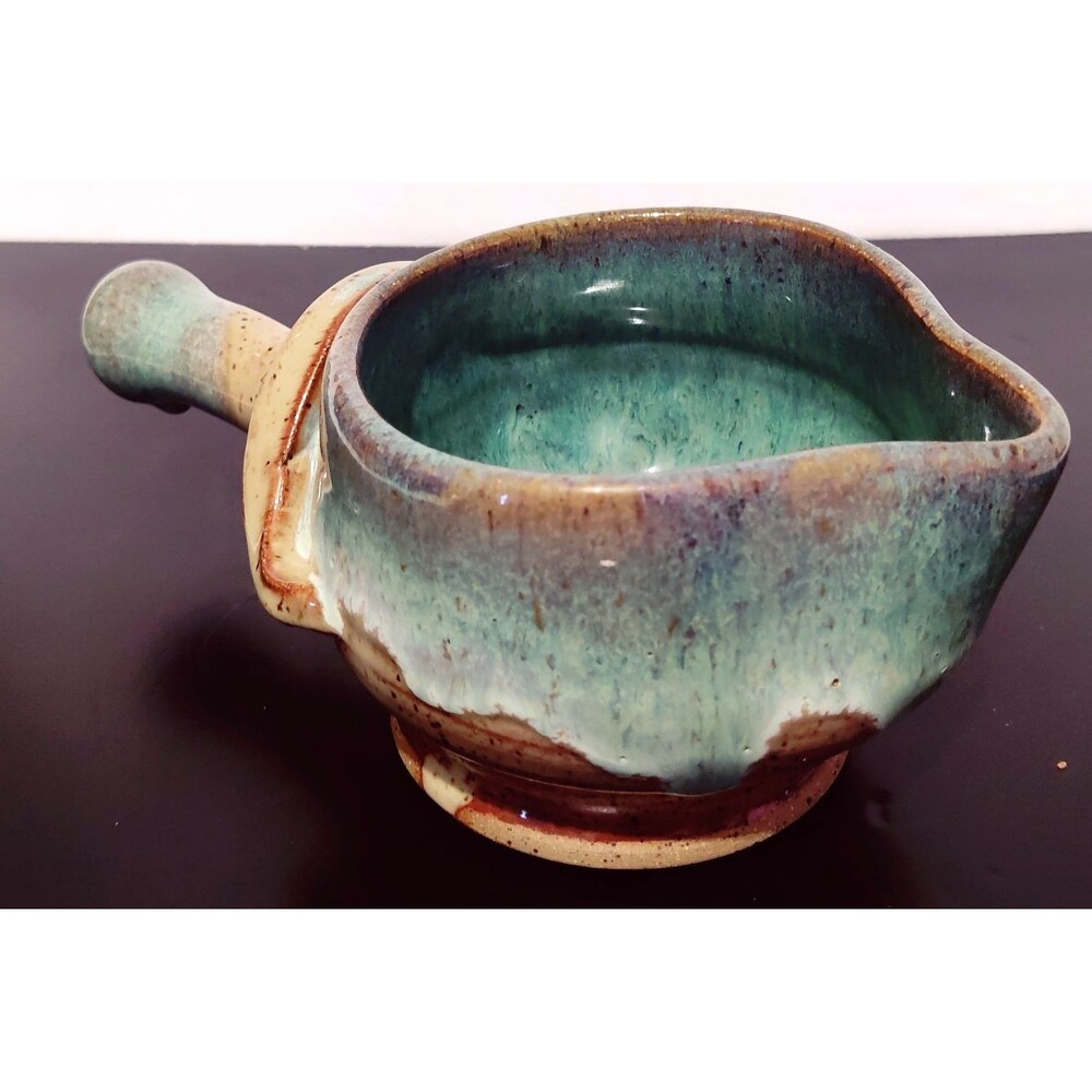 NC Art Studio Pottery Soup,Sauce Bowl Handmade 2006 Glazed Signed Pattie